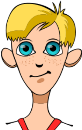 Blonde - Cartoon Boy With Blond Hair And Blue Eyes Clipart (600x1132), Png Download